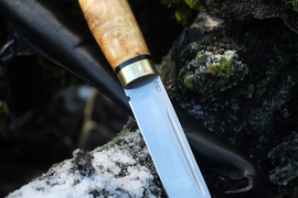 Финка Lappi (рукоять карельская береза, больстер латунь)