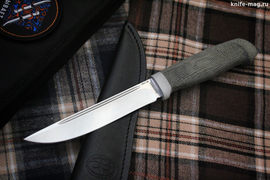 Технофинка (сталь 100х13М, рукоять текстолит, больстер алюминий, пескоструйная обработка рукояти)