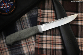 Технофинка (сталь 100х13М, рукоять текстолит, больстер алюминий, пескоструйная обработка рукояти)