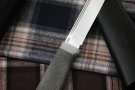 Технофинка (сталь 100х13М, рукоять текстолит, больстер алюминий, пескоструйная обработка рукояти)