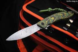 Складной нож Хантер ZDI-1016 (накладки Fatcarbon Toxic Storm, кастомная заточка)