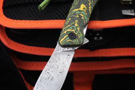 Складной нож Хантер ZDI-1016 (накладки Fatcarbon Toxic Storm, кастомная заточка)