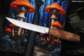 Финка Сканди (сталь D2, рукоять стабилизированная карельская береза, больстер алюминий)