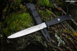 Тактический нож Leshiy (Леший) AUS-8 Stone Wash, Black Elastron