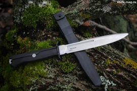 Тактический нож Leshiy (Леший) AUS-8 Stone Wash, Black Elastron