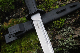 Тактический нож Leshiy (Леший) AUS-8 Stone Wash, Black Elastron