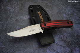 Туристический нож Asket Black&Red N690 Stone Wash Kydex