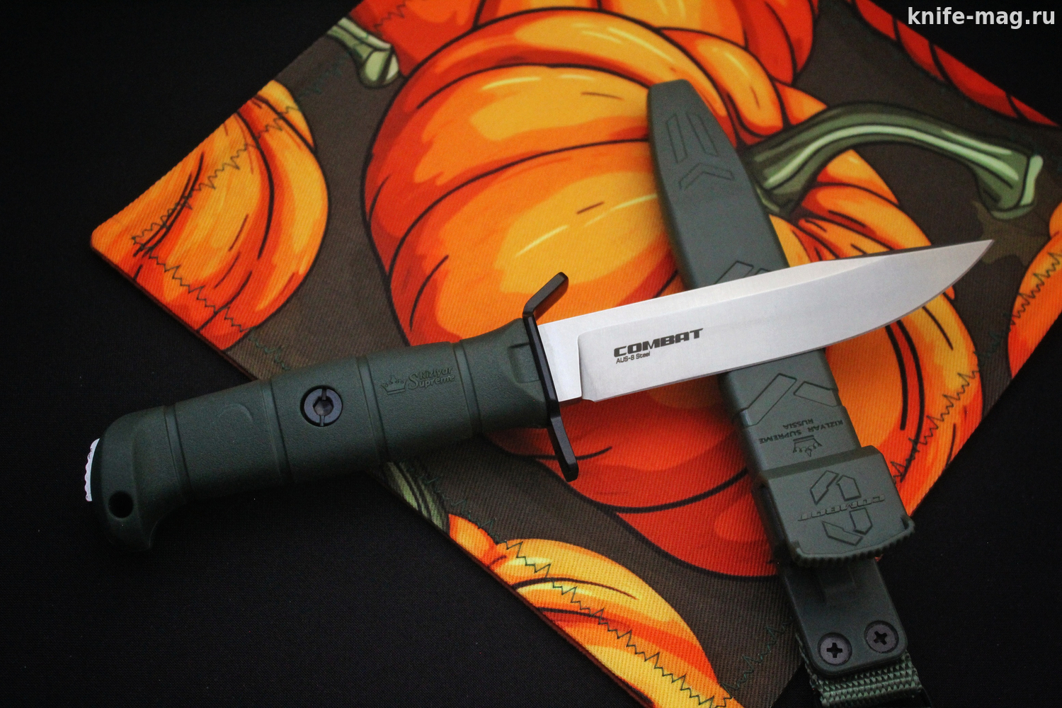 Тактический нож Combat AUS-8 Stone Wash Olive