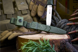 Тактический нож Combat AUS-8 Stone Wash Olive