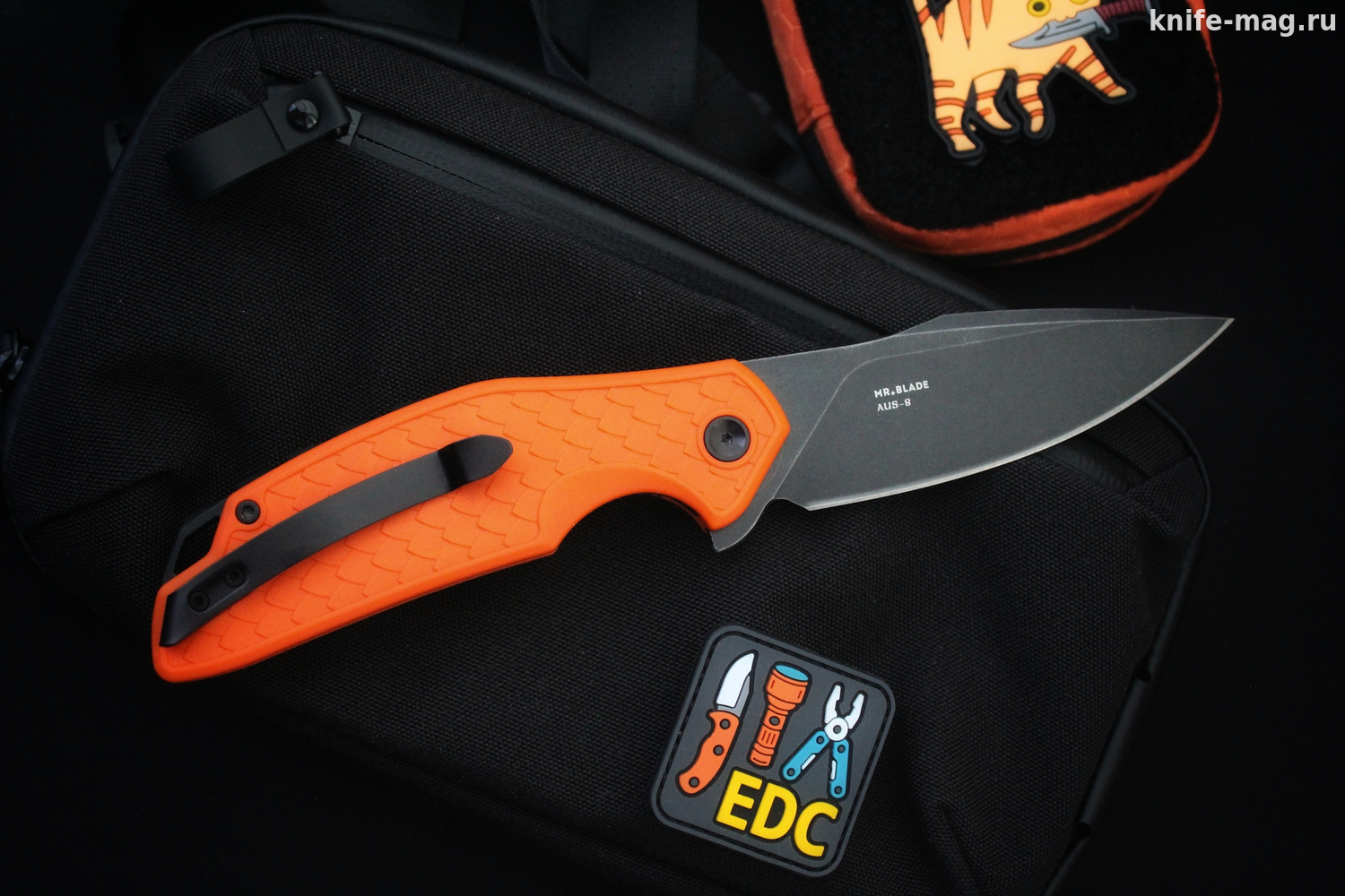 Складной нож Wyvern Orange FRN, AUS-8 Black Wash