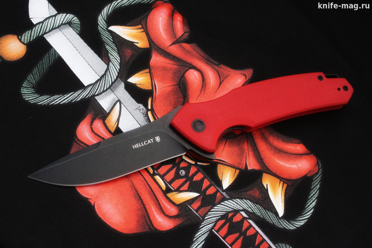 Складной нож Hellcat Mini VG-10 Black Wash, G-10 Red