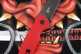 Складной нож Hellcat Mini VG-10 Black Wash, G-10 Red