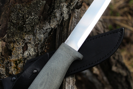 Штрафбат Нью сканди спуски (сталь 100х13М, рукоять текстолит, пескоструйная обработка рукояти)