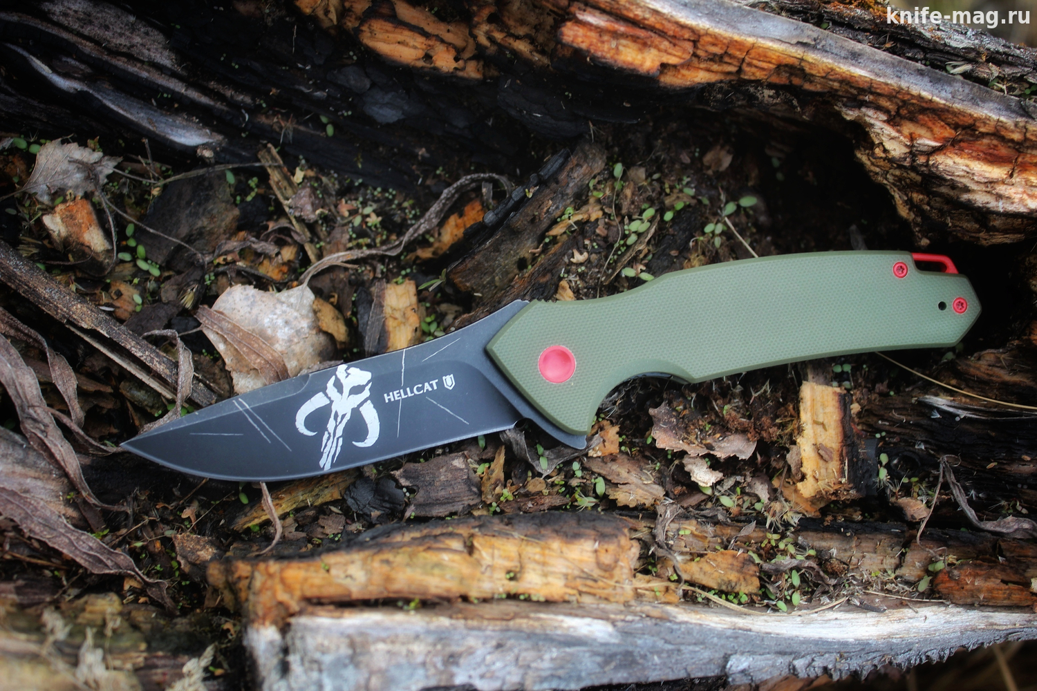 Складной нож Hellcat Mini Boba Fett VG-10 Black Wash, G-10 Olive