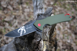 Складной нож Hellcat Boba Fett VG-10 Black Wash, G-10 Olive