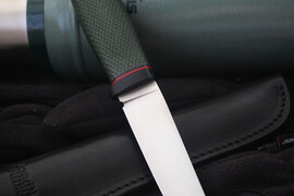Туристический нож Удобный Эксперт Elmax, рукоять micarta Форест Грин, оружейная насечка