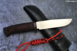 Туристический нож Чинук Elmax, рукоять micarta Красно-Черная, оружейная насечка
