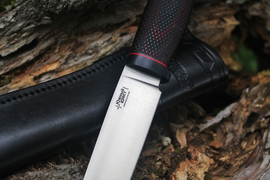 Туристический нож Джек Elmax, рукоять micarta Красно-Черная, оружейная насечка