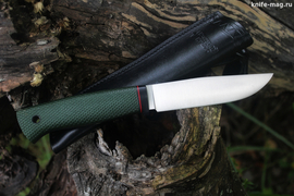 Туристический нож Компаньон Elmax, рукоять micarta Форест Грин, оружейная насечка