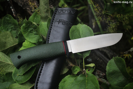 Туристический нож Чинук Elmax, рукоять micarta Форест Грин, оружейная насечка