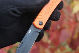 Складной нож Капрал Liza Alert (Лиза Алерт) AUS-8 Black Wash, G-10 Orange