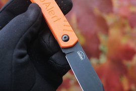 Складной нож Капрал Liza Alert (Лиза Алерт) AUS-8 Black Wash, G-10 Orange