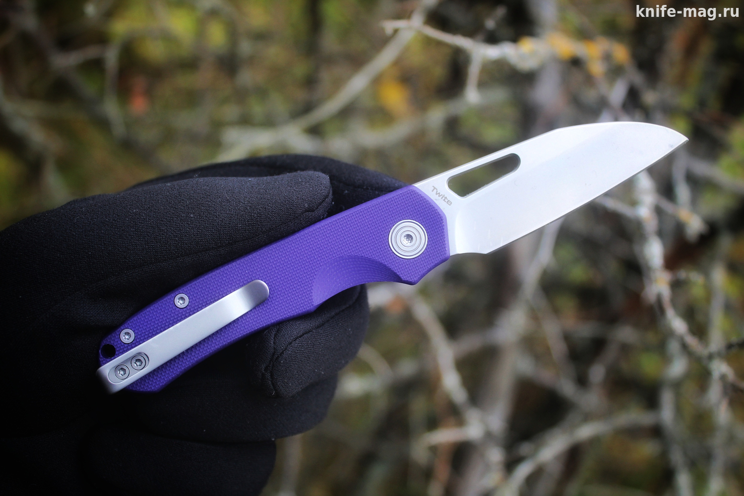 Складной нож Twite AUS-8 Beadblast, G-10 Violet