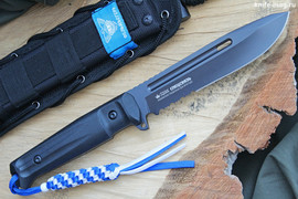 Тактический нож Feldjager AUS-8 Black Titanium Sarrated