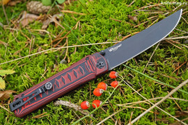 Складной нож Whisper Red D2 Black Titanium