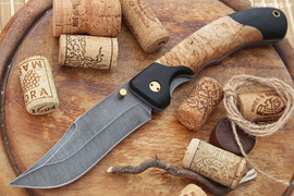 Складной нож Ястреб Дамаск (накладки карельская береза/граб)