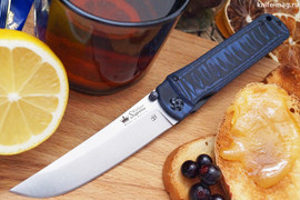 Складной нож Whisper M390 Stone Wash Blue