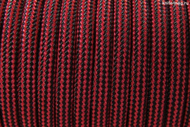 Paracord Type III 550, Strips Black&Red