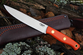 Туристический нож Slender M Orange Bohler N690, накладки micarta