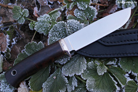 Туристический нож Чинук Bohler M390, рукоять стабилизированная карельская береза (Кофе)