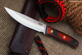 Туристический нож Росомаха D2, накладки micarta Red & Black