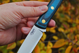 Туристический нож Модель M1 Bohler N690, накладки micarta Черно-Синяя