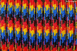Paracord Type III 550, Flame Black&Red&Gold&Blue