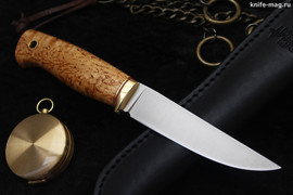 Туристический нож Удобный D2, рукоять карельская береза