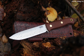 Туристический нож Бушкрафт Bohler N690, накладки micarta Койот, оружейная насечка