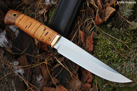 Туристический нож Боровой Bohler N690, рукоять береста