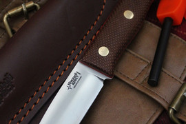 Туристический нож Ягд Bohler N690, накладки micarta Койот, оружейная насечка