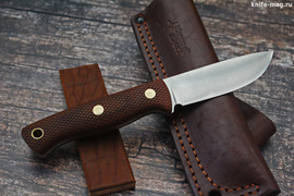 Туристический нож Cariboo Bohler N690, накладки micarta Койот, оружейная насечка