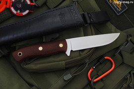 Туристический нож F5 Bohler N690, накладки micarta Койот, оружейная насечка
