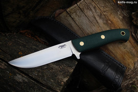 Туристический нож F5 Bohler N690 конвекс, накладки micarta Изумруд, оружейная насечка