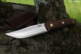 Туристический нож Fox S Bohler N690, накладки micarta Койот, оружейная насечка