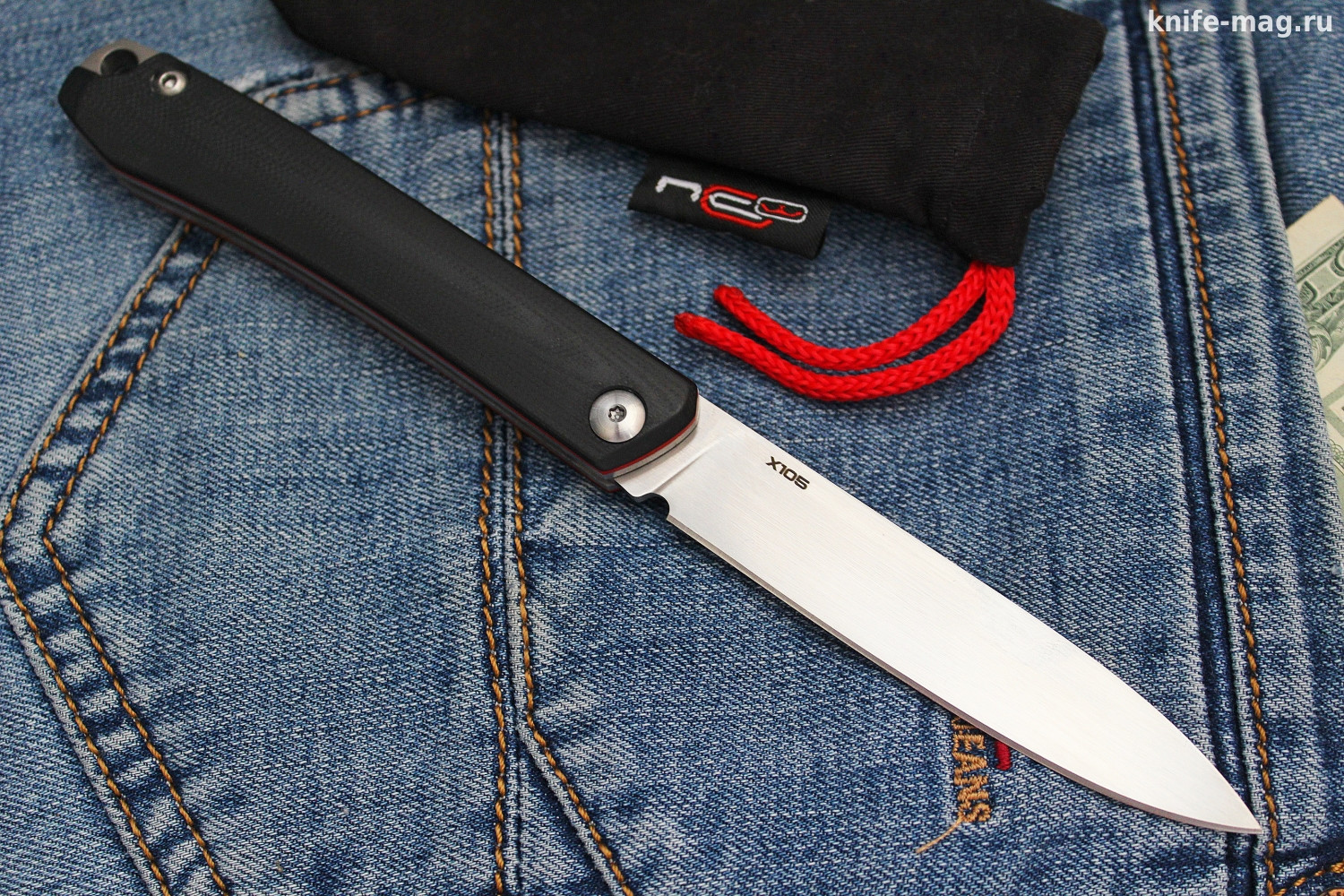 Складной нож Respect G-10 Black & Red Satin