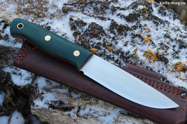 Туристический нож Модель XM Bohler N690, накладки micarta Изумруд, оружейная насечка